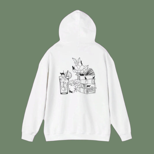 Playful Cats in Books Unisex Heavy Blend™ Hooded Sweatshirt