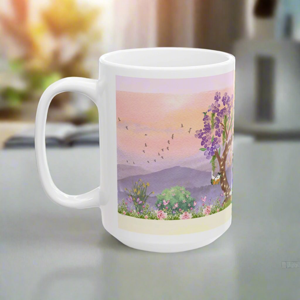 Dreamy Reading Spot Ceramic Mug, (11oz, 15oz)