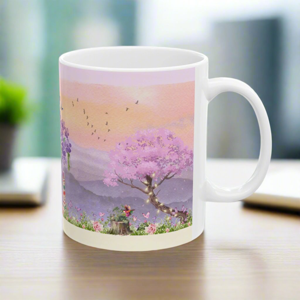 Dreamy Reading Spot Ceramic Mug, (11oz, 15oz)