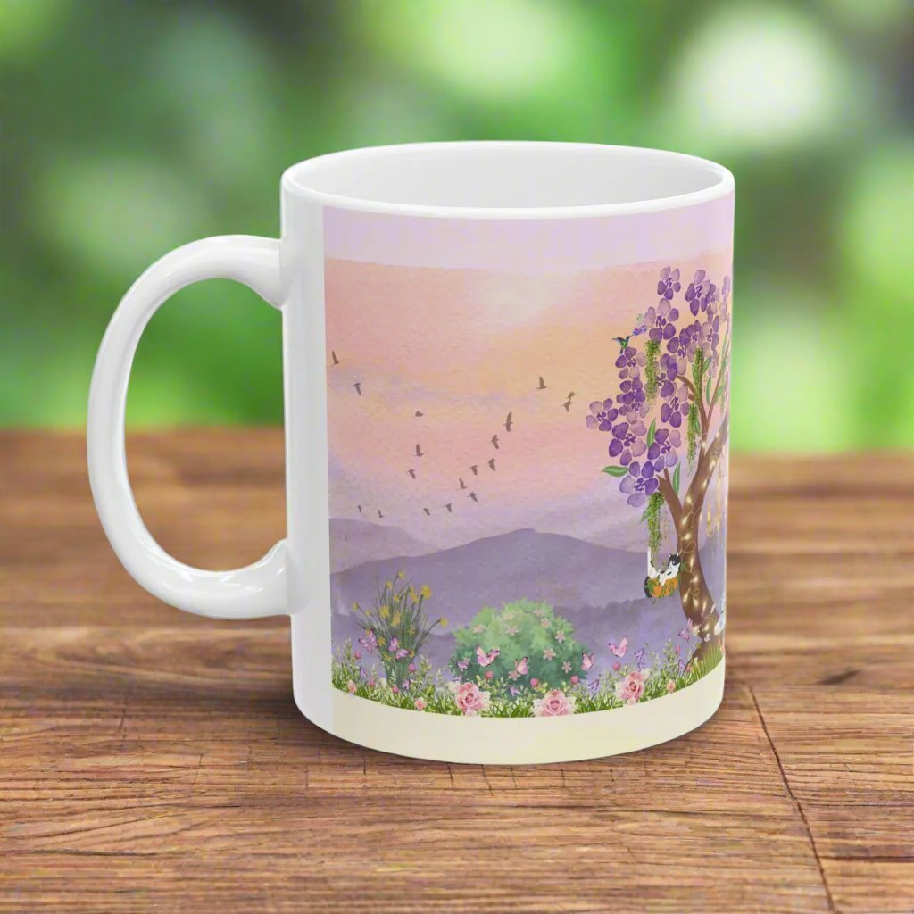 Dreamy Reading Spot Ceramic Mug, (11oz, 15oz)