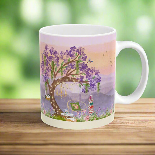 Dreamy Reading Spot Ceramic Mug, (11oz, 15oz)