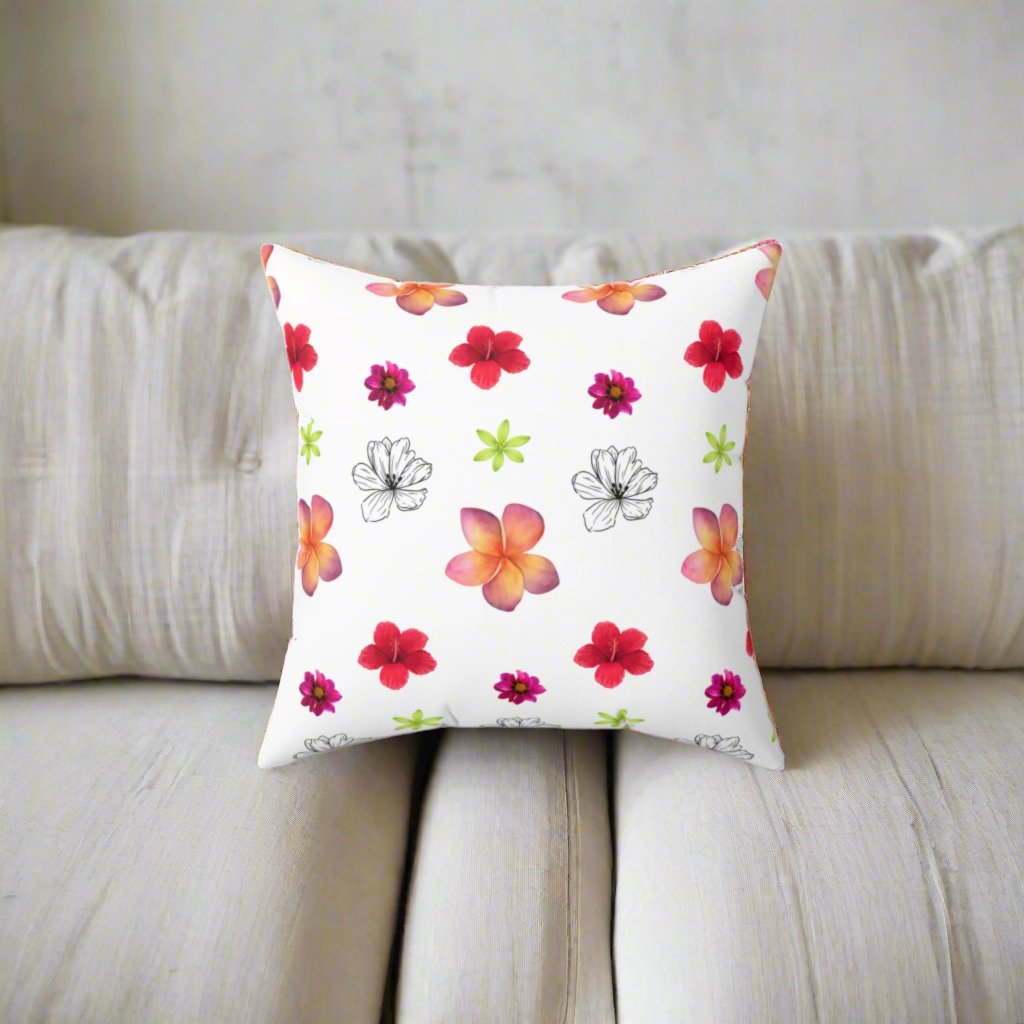 Floral Spread Spun Polyester Square Pillow